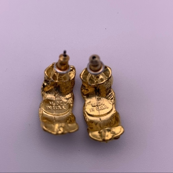 Purple Gold Toned C Hoop Earrings - Picture 3 of 10